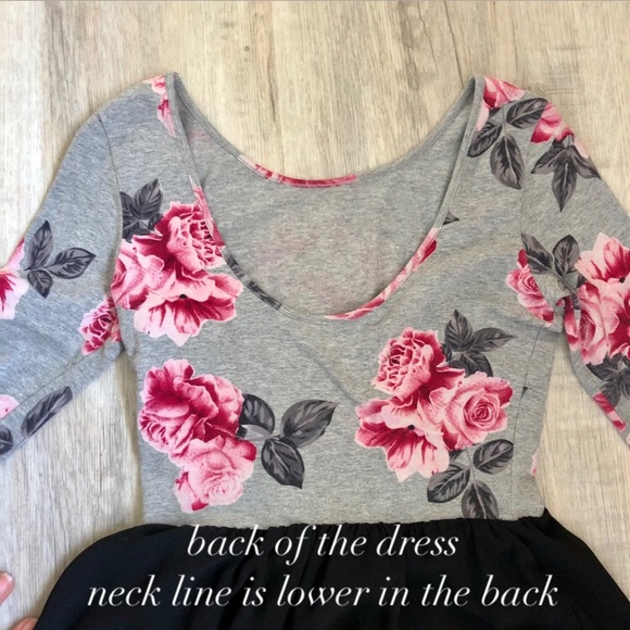 LIKE NEW H&M Floral Mini Dress with Chiffon 4 - Picture 2 of 8